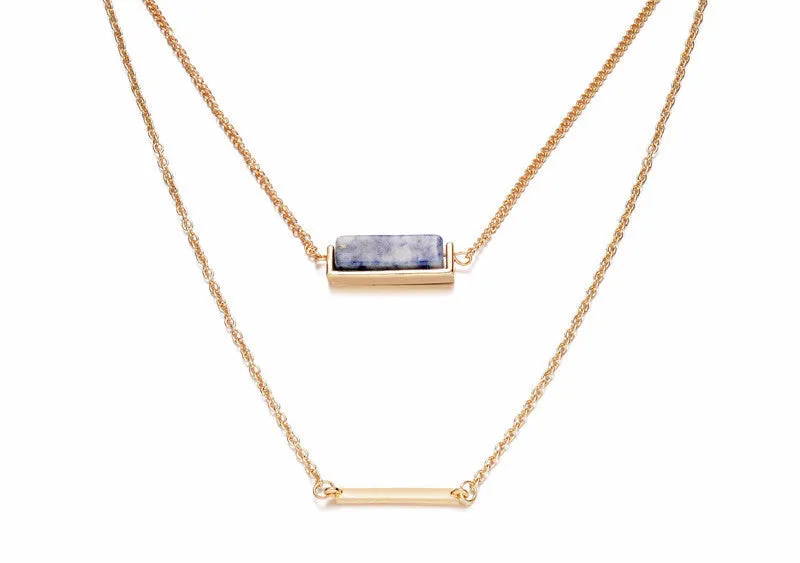 Bar Quartz Layer Necklace