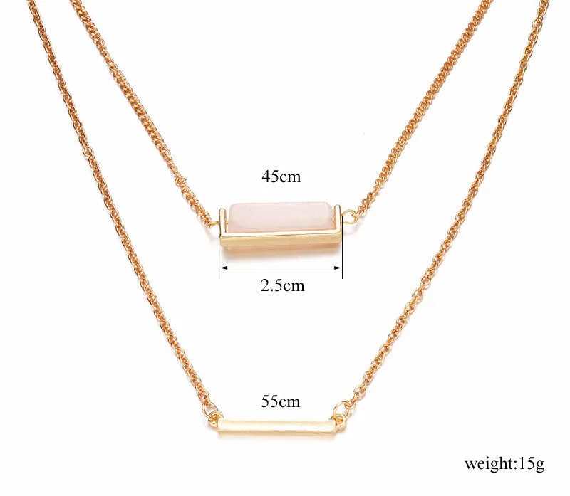 Bar Quartz Layer Necklace