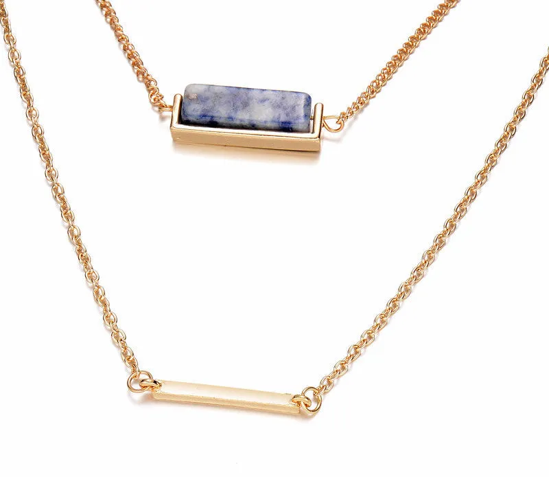 Bar Quartz Layer Necklace