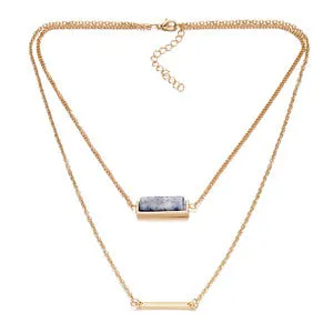 Bar Quartz Layer Necklace