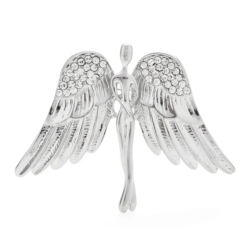 Big Wings Angel Brooches For Women Unisex Classic 2-color Beauty Fairy Figure Party Casual Brooch