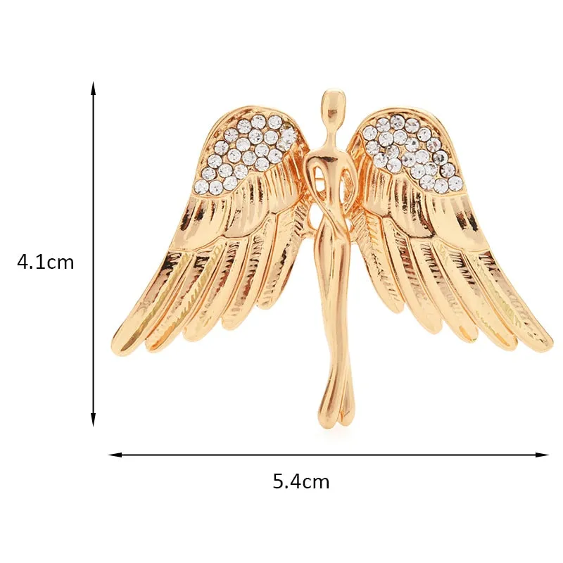Big Wings Angel Brooches For Women Unisex Classic 2-color Beauty Fairy Figure Party Casual Brooch