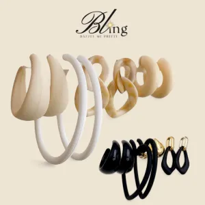 BLING 4pairs Match Colored Classic Mixed Earrings Set