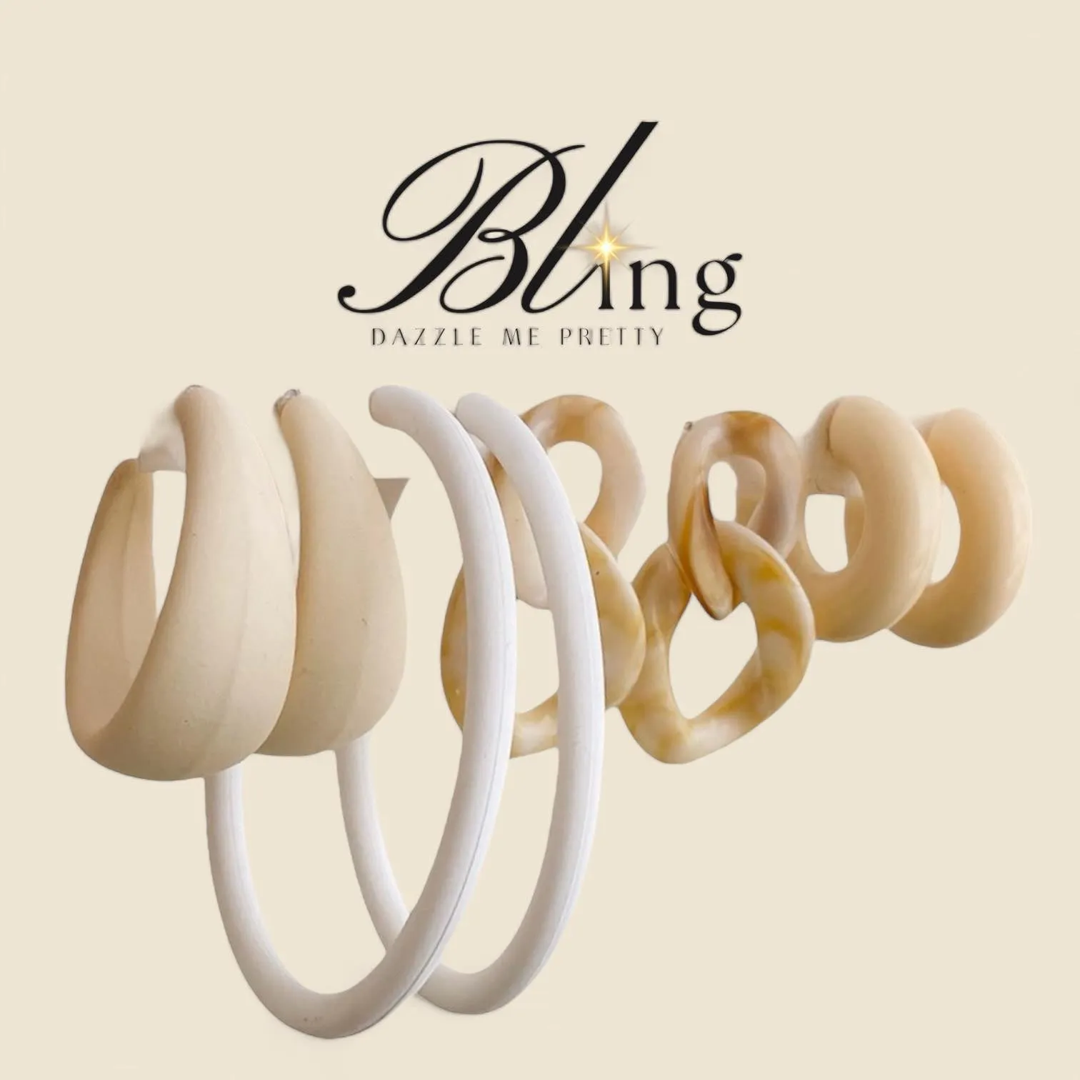 BLING 4pairs Match Colored Classic Mixed Earrings Set