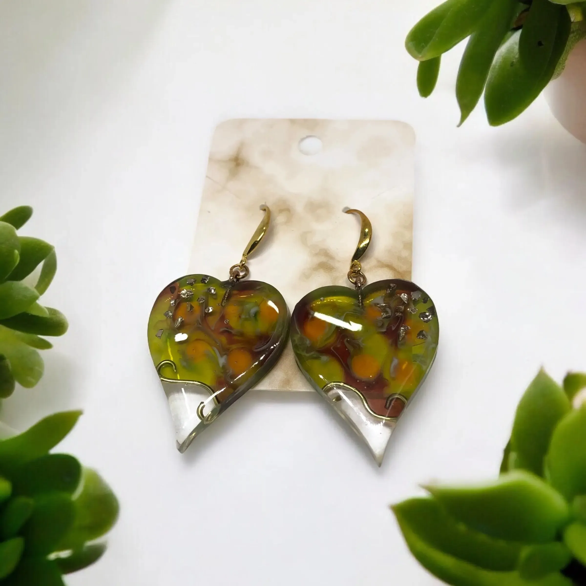 Botanical Blossom Heart Earrings