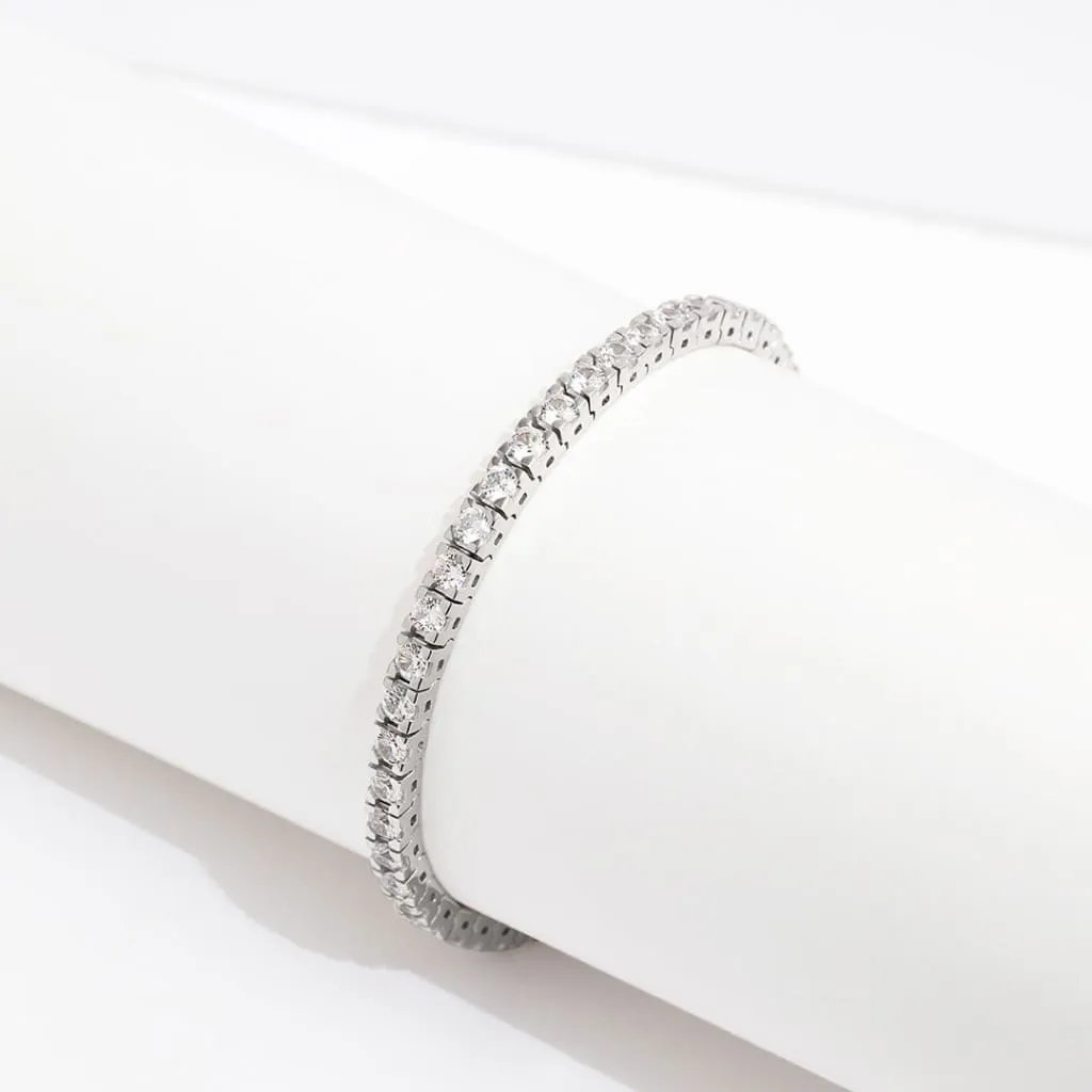 Box Tennis Bracelet | Sterling Silver