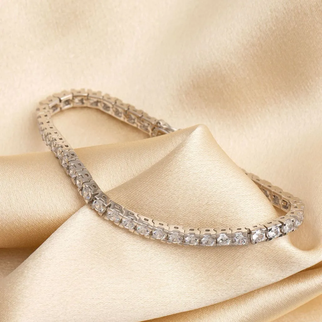Box Tennis Bracelet | Sterling Silver