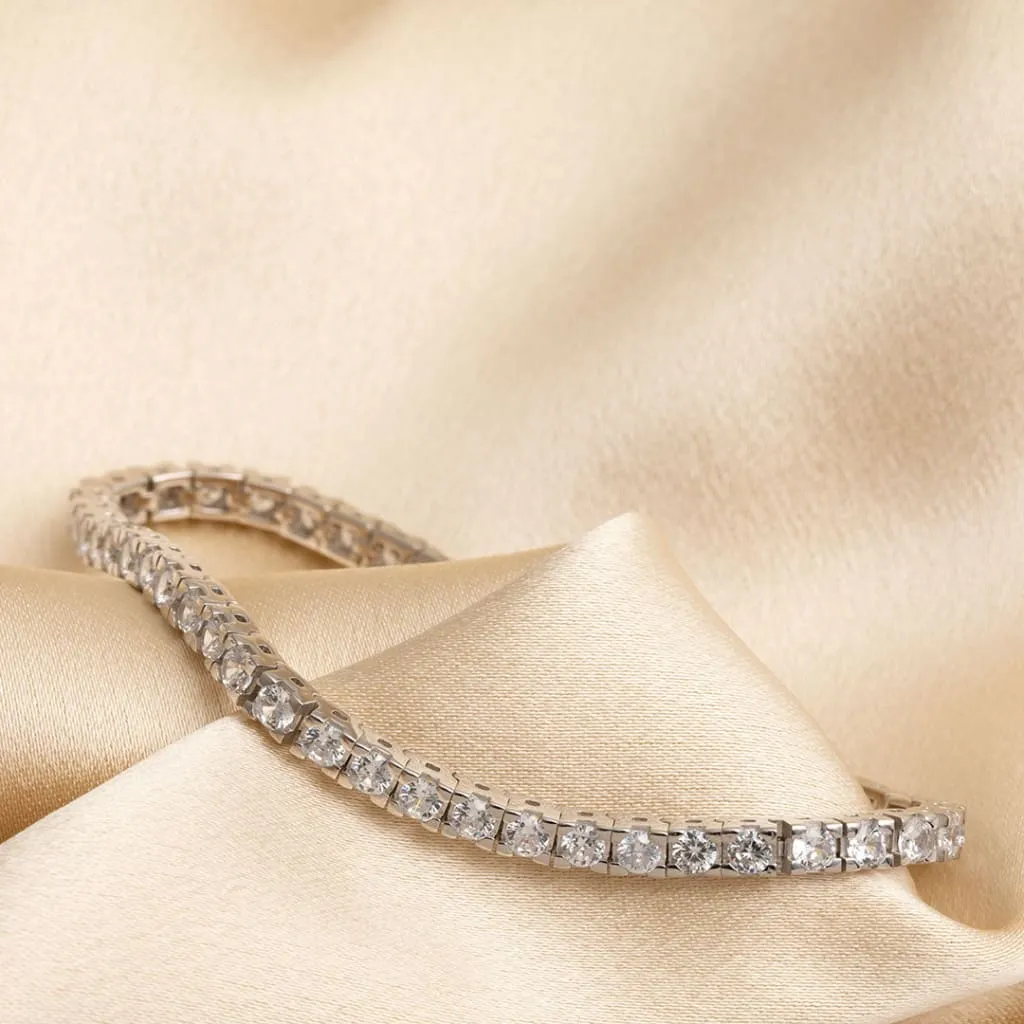Box Tennis Bracelet | Sterling Silver