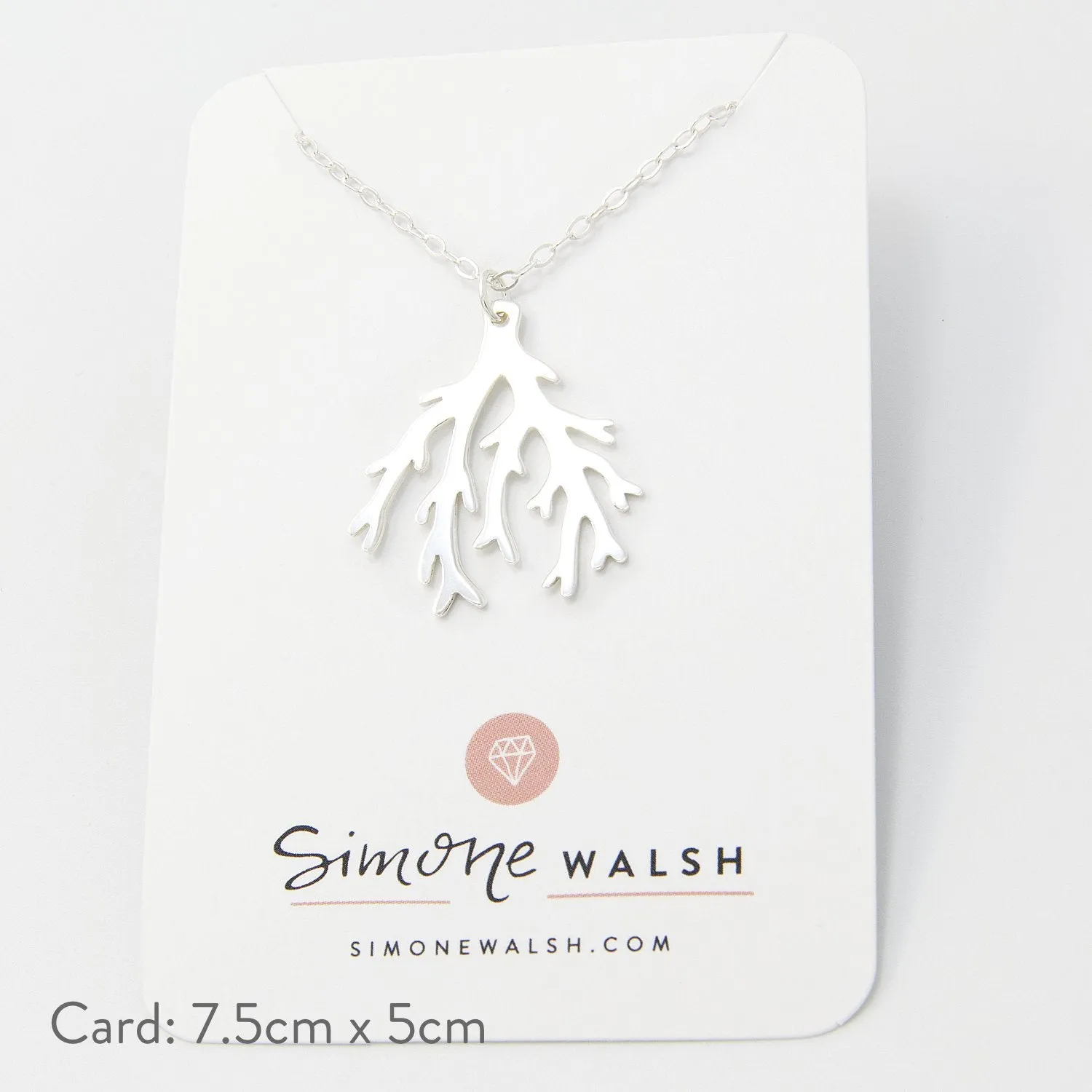Branch Coral Silver Pendant Necklace