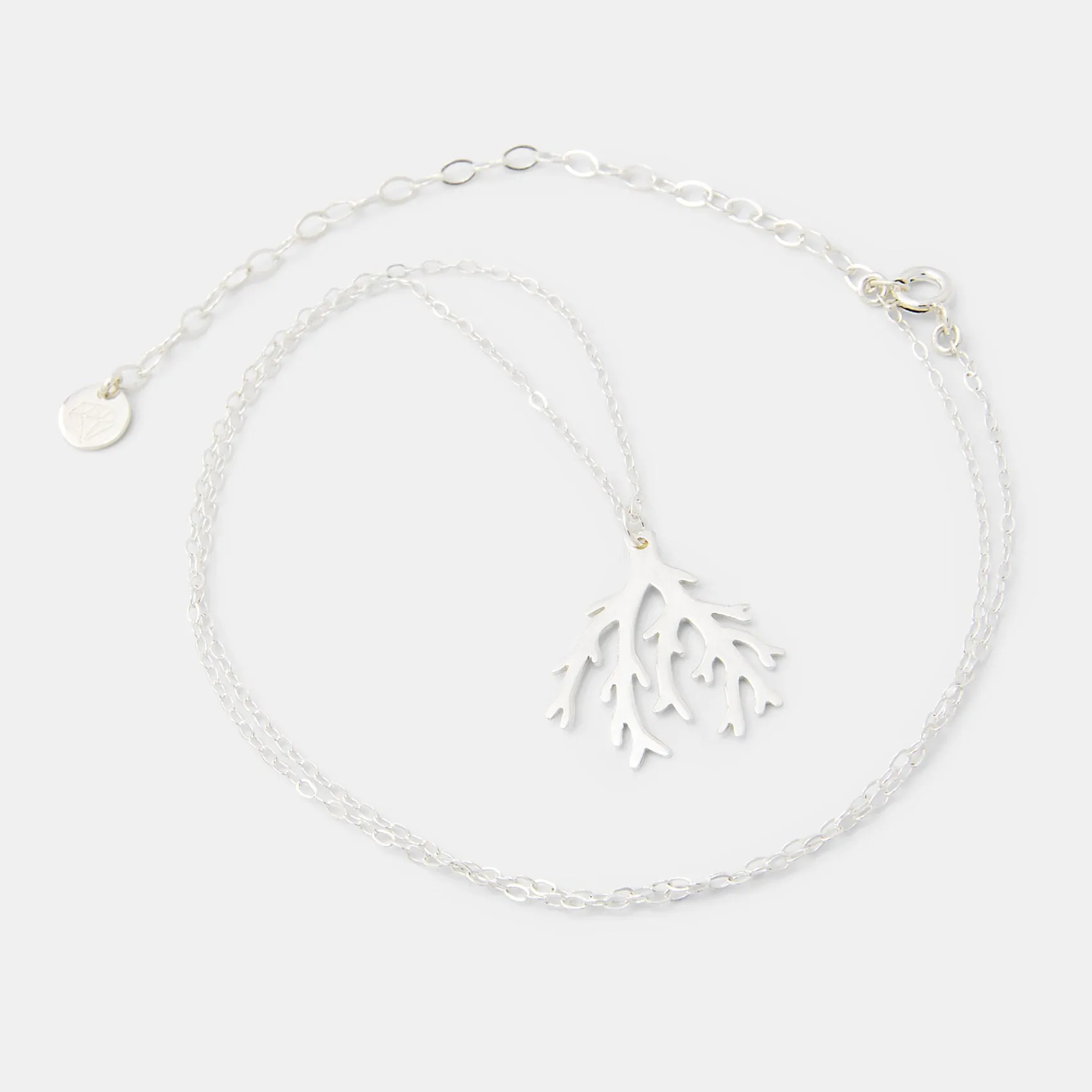 Branch Coral Silver Pendant Necklace