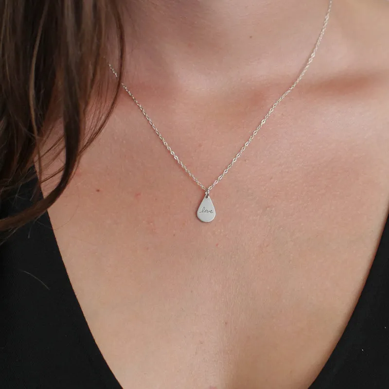Bridesmaid Gifts Fingerprint Necklace Tiny Teardrop Fingerprint Pendant Fingerprints Jewelry