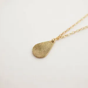 Bridesmaid Gifts Fingerprint Necklace Tiny Teardrop Fingerprint Pendant Fingerprints Jewelry