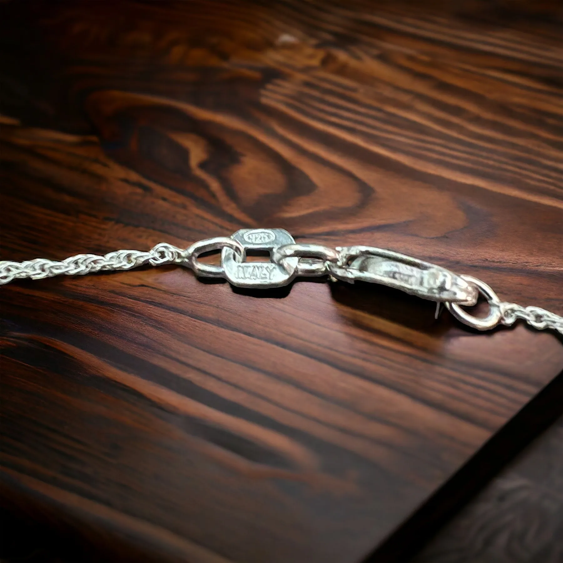 Bright Silver 1 mm Reverse Rope Chain - 18 inch