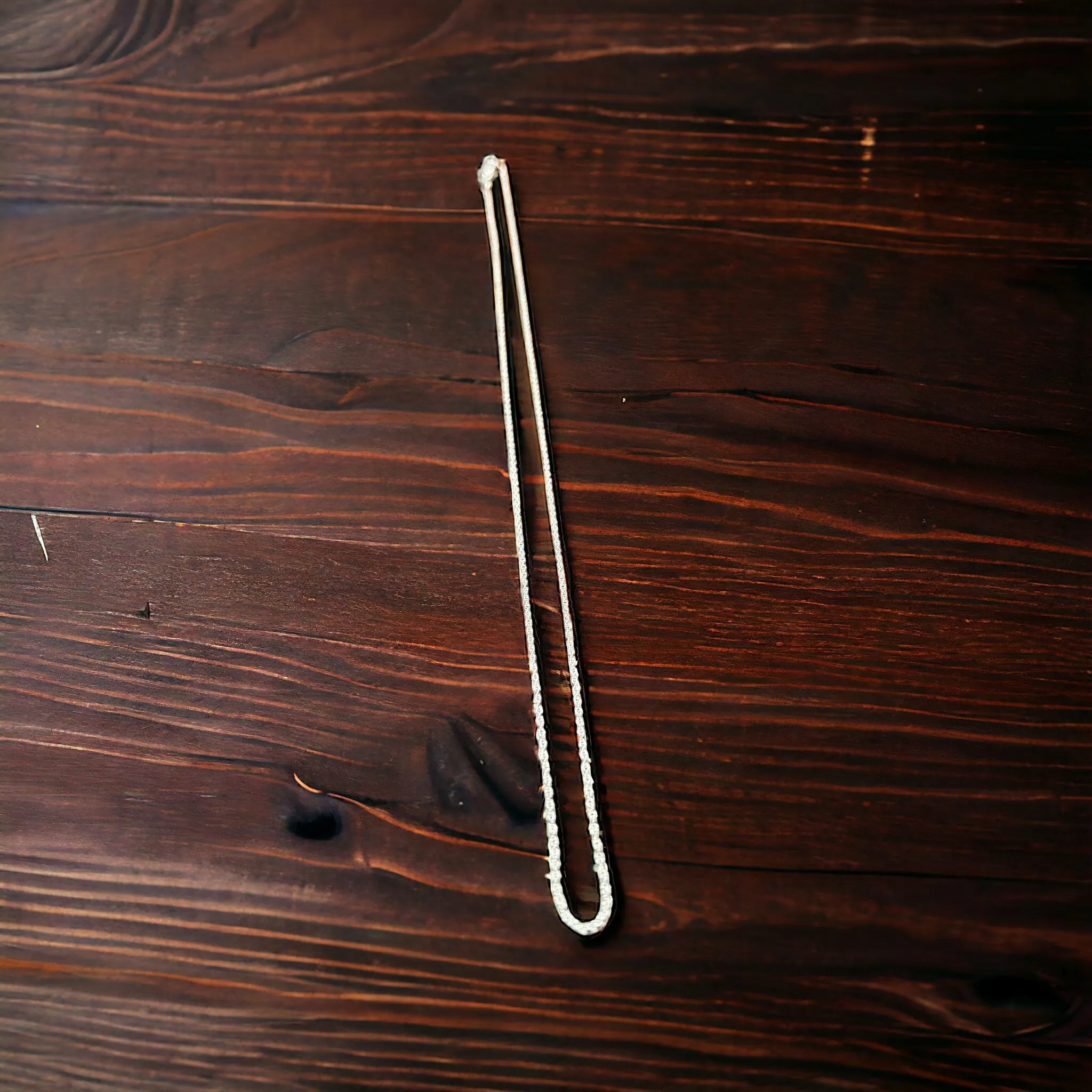 Bright Silver 1 mm Reverse Rope Chain - 18 inch