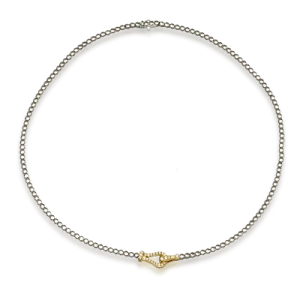 Buckle Necklace in 18k Gold with Diamonds LP4559 WHITE 18K X