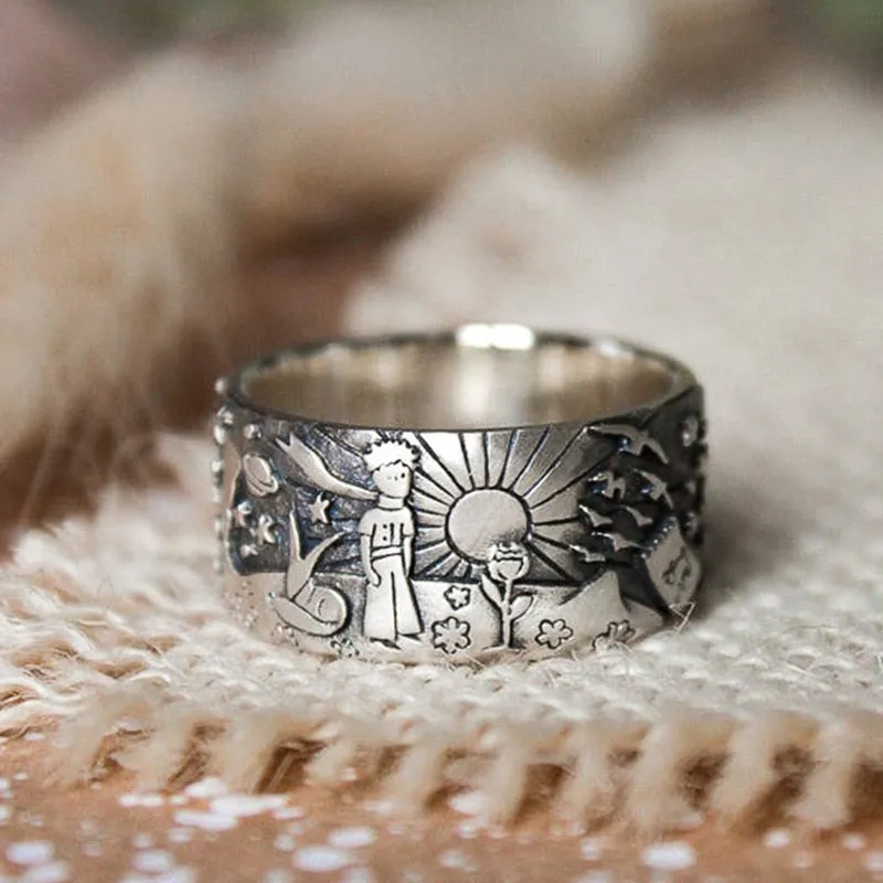 CAOSHI Handmade Carved Design Rings Women/Men Little Boy Antique Punk Party Finger Rings Fancy Gifts Statement Jewelry Wholesale