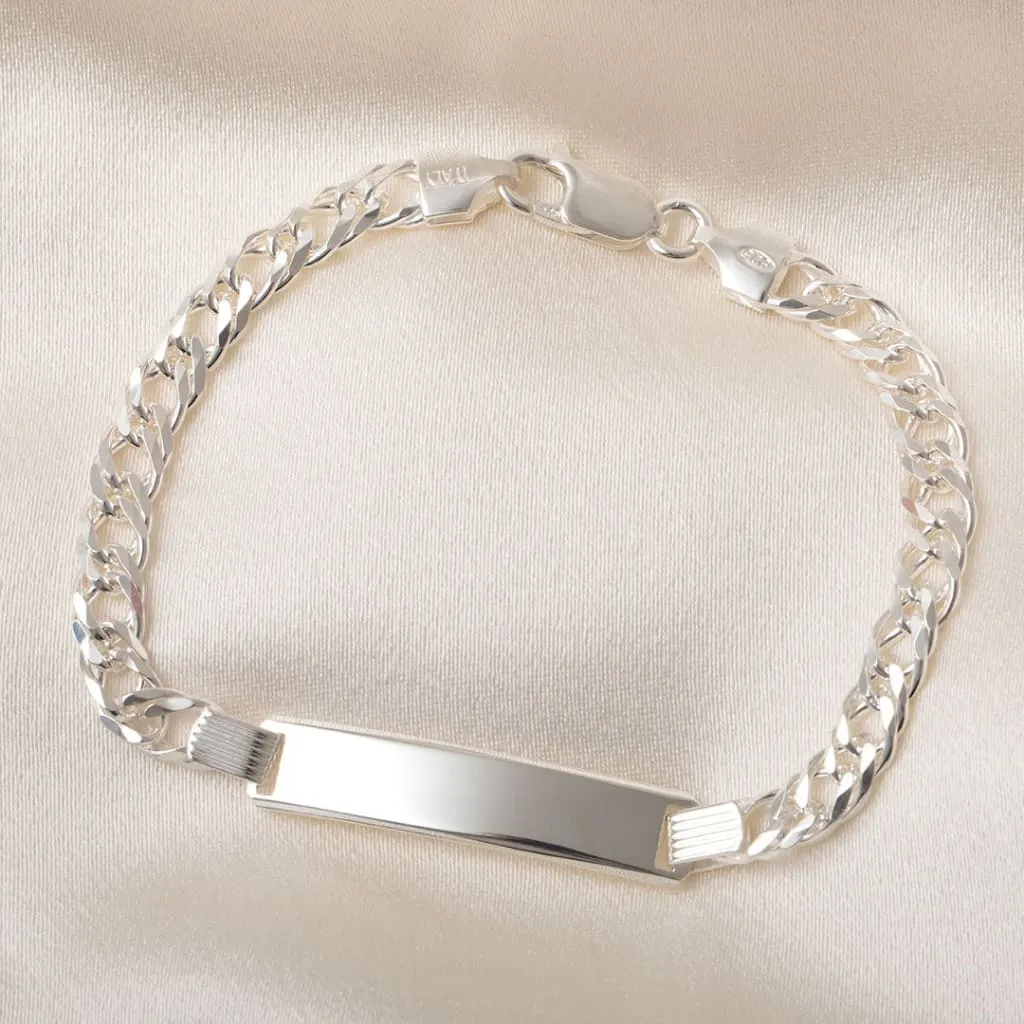 Carey | 7" Sterling Silver Double Curb ID Bracelet
