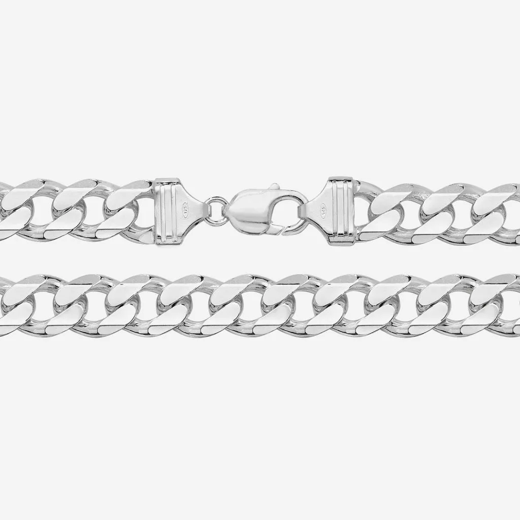 Cathal | 8" Silver Curb Bracelet