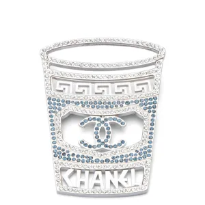 Chanel Silver Crystal Greek Cup Brooch