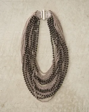 Charcoal Bead Multi-Braided Chain