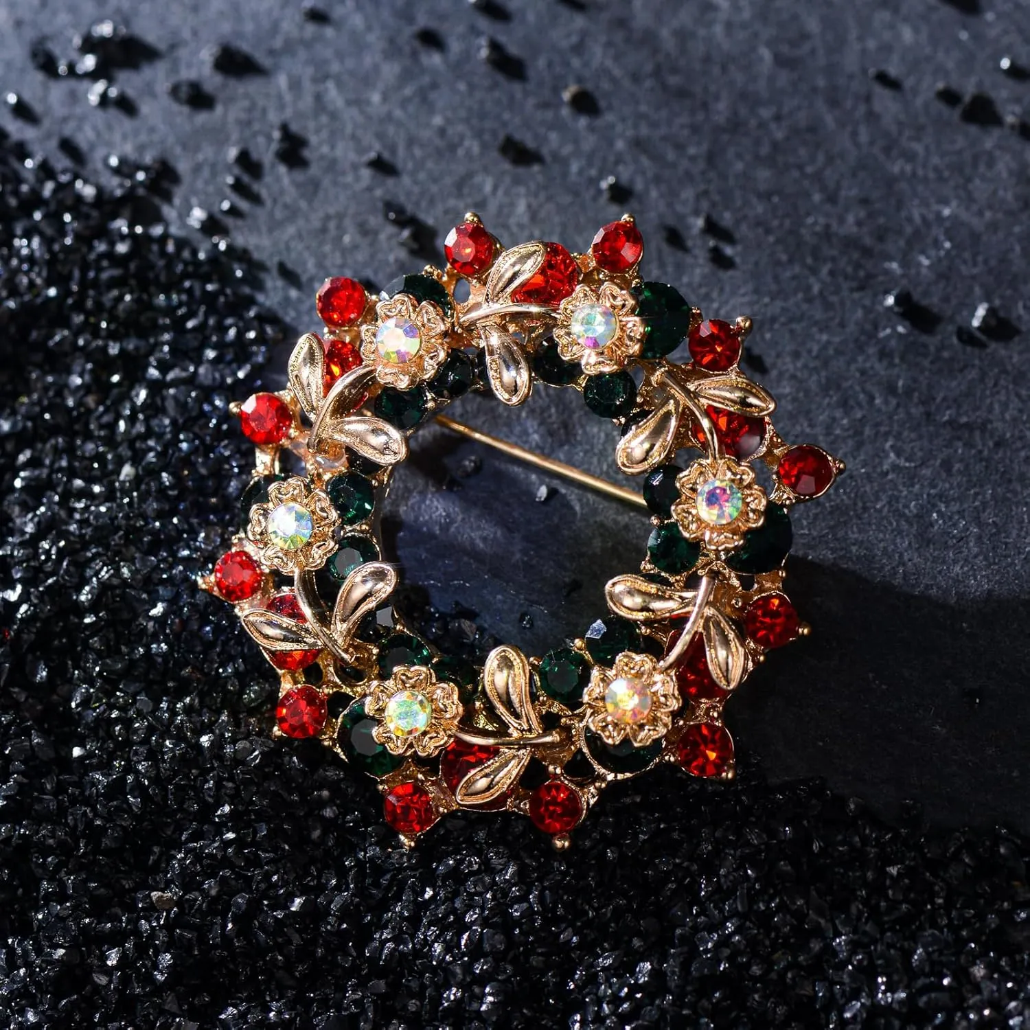 Christmas Brooches for Women Rhinestone Christmas Brooch Pin for Costume Accessories Christmas Gifts for Wife Mom Sister