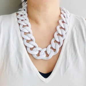 Chunky Chain Flat Link Necklace - Boho Jewelry