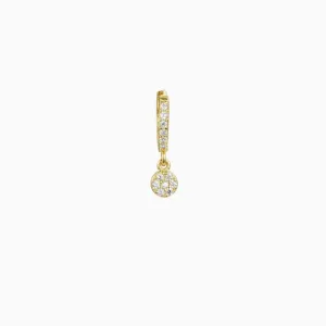 Circle Zirconia Gold Ring Piercing