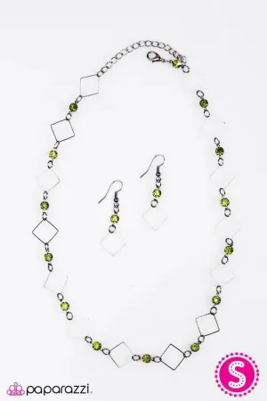 City Block Green & Gunmetal Necklace - Paparazzi Accessories