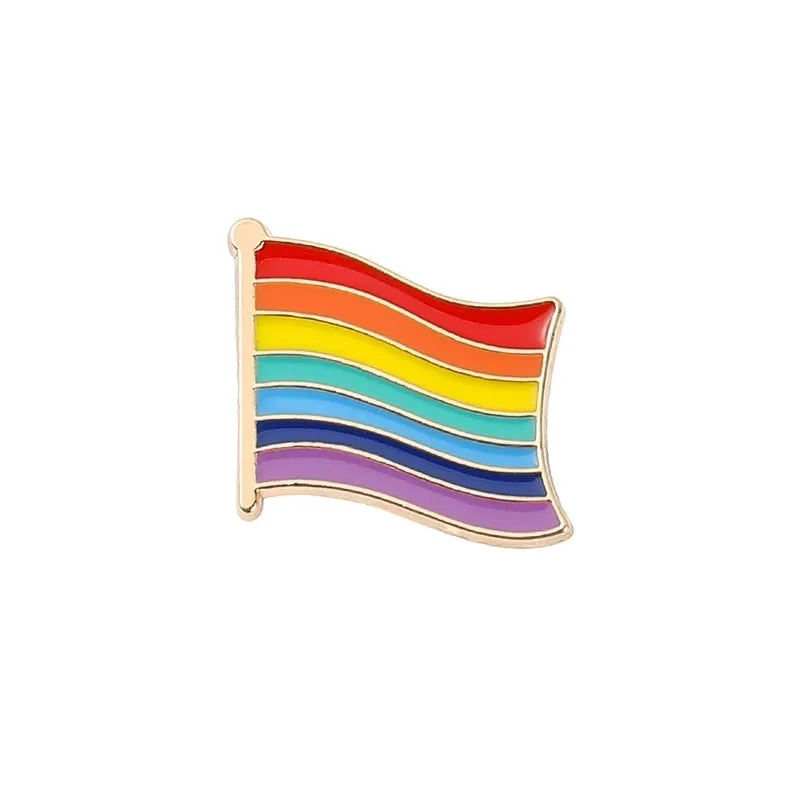 Classic Style Pin Rainbow Alloy Plating Unisex Brooches