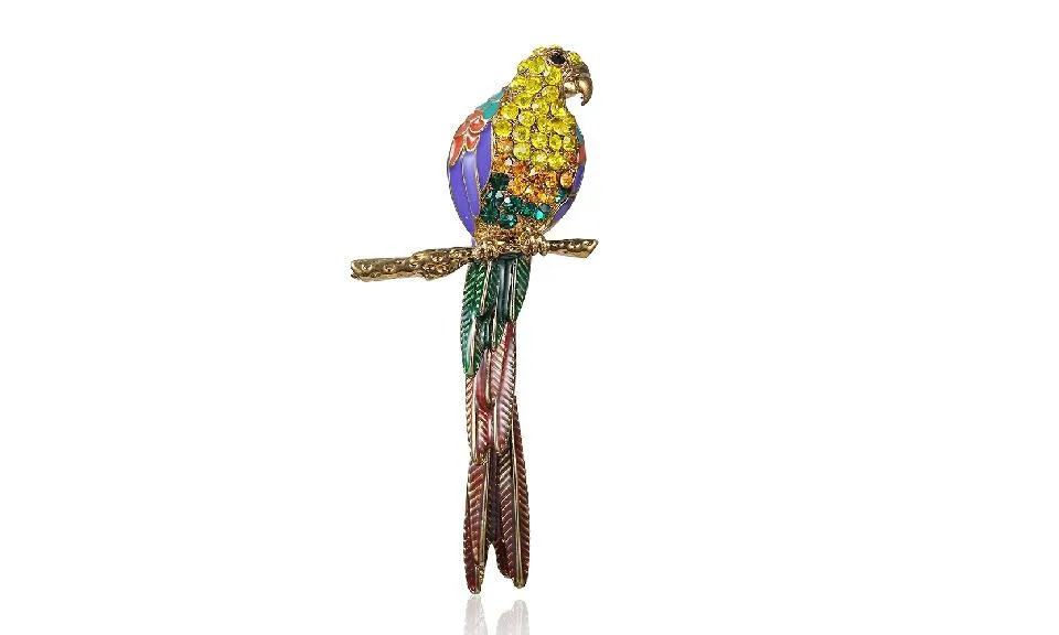 Classic Top Brand Luxury Kawaii Animal Cute Parrot Birds Brooches