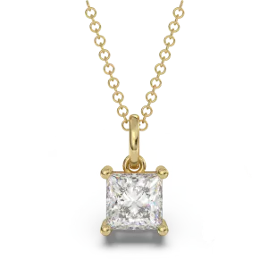 Classica VVS1 Princess Cut Moissanite Solitaire Necklace