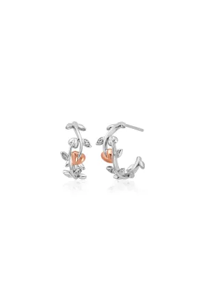 Clogau Vine Of Life Half Hoop Earrings in Silver