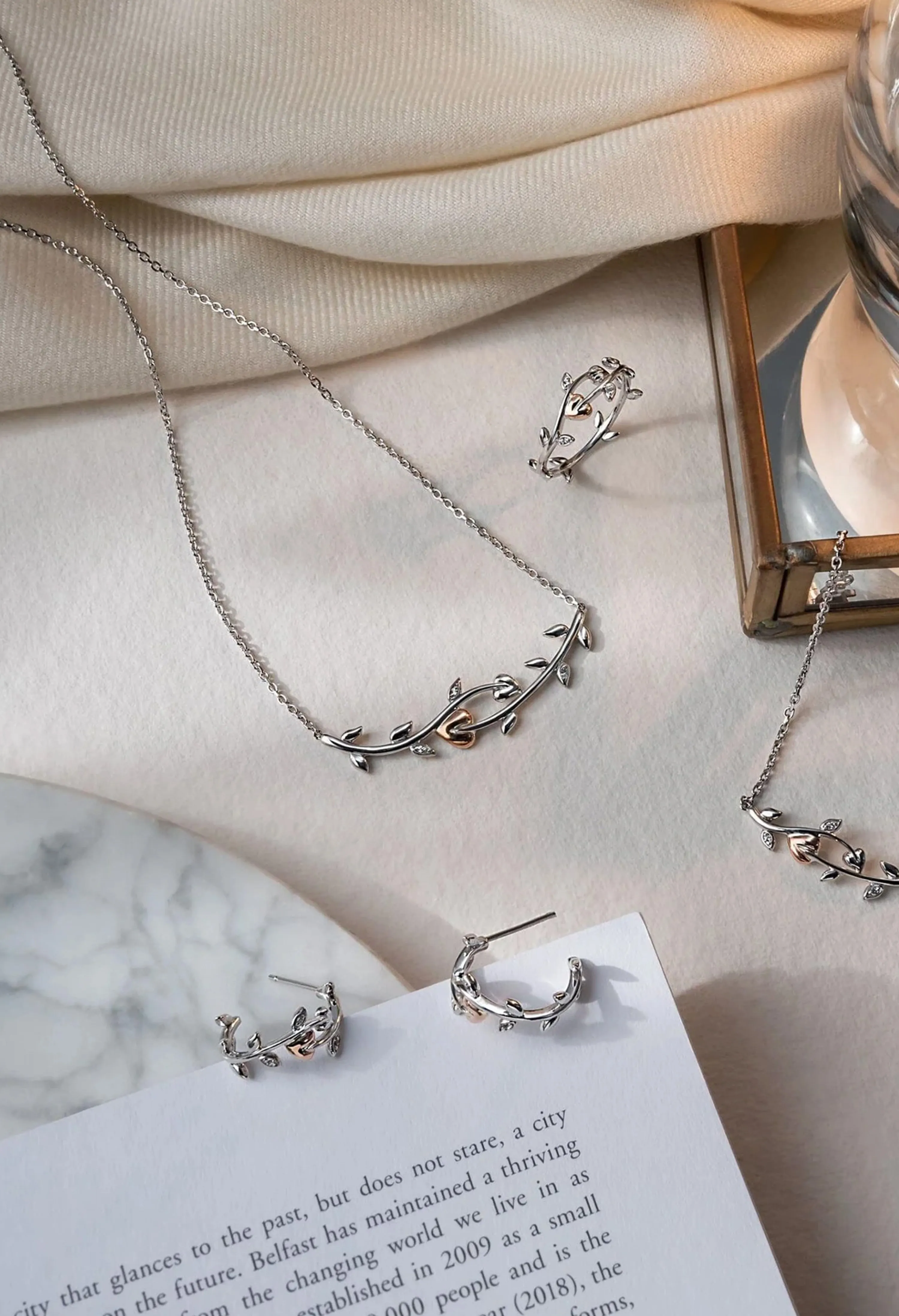 Clogau Vine Of Life Half Hoop Earrings in Silver