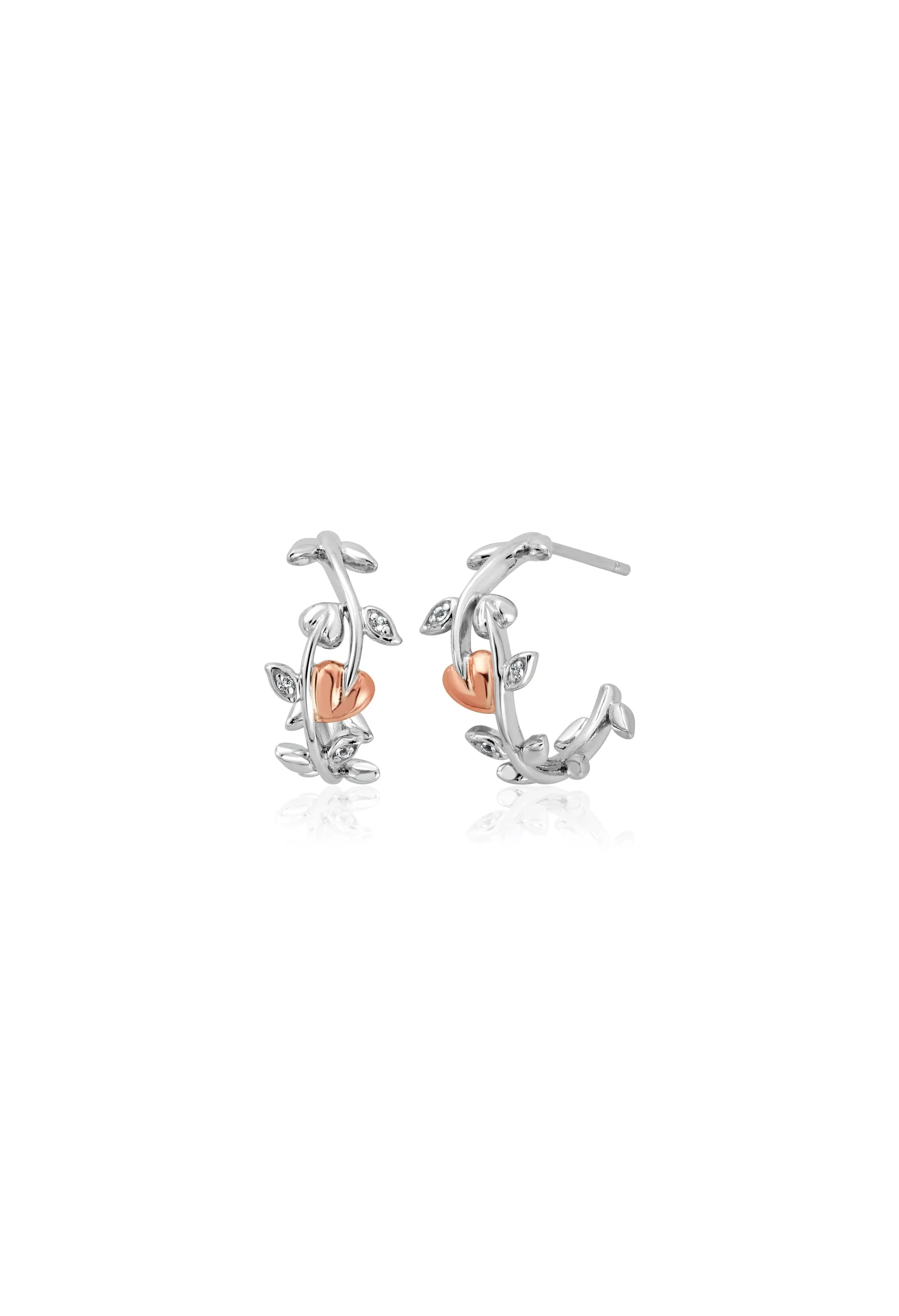 Clogau Vine Of Life Half Hoop Earrings in Silver