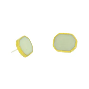 CLUSTER STUD EARRINGS BRASS   CONCRETE White