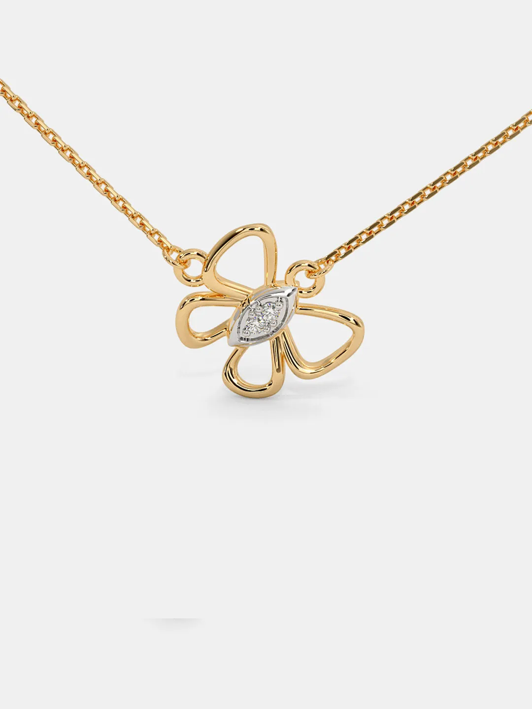 Delicate Floral Diamond Accent Necklace