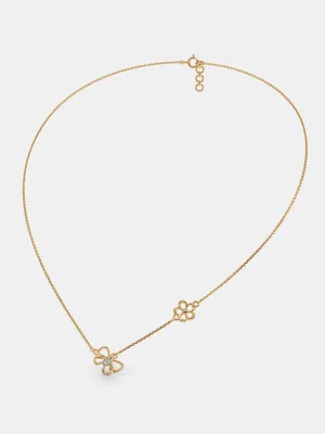 Delicate Floral Diamond Accent Necklace