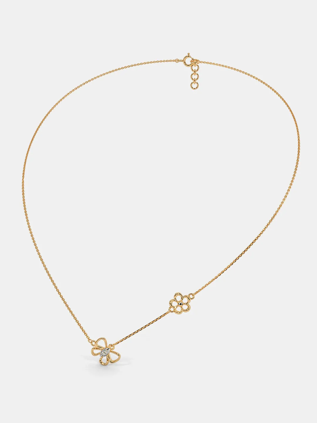 Delicate Floral Diamond Accent Necklace