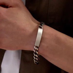Dempsey |  Oxidised Silver ID Bracelet
