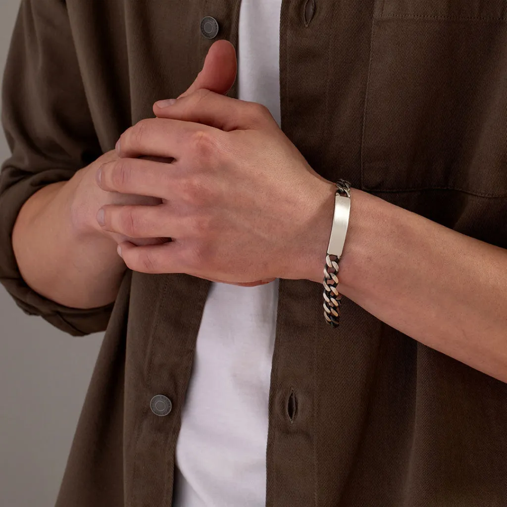 Dempsey |  Oxidised Silver ID Bracelet