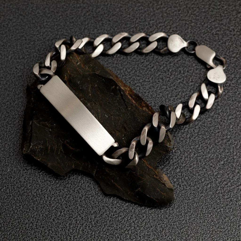 Dempsey |  Oxidised Silver ID Bracelet