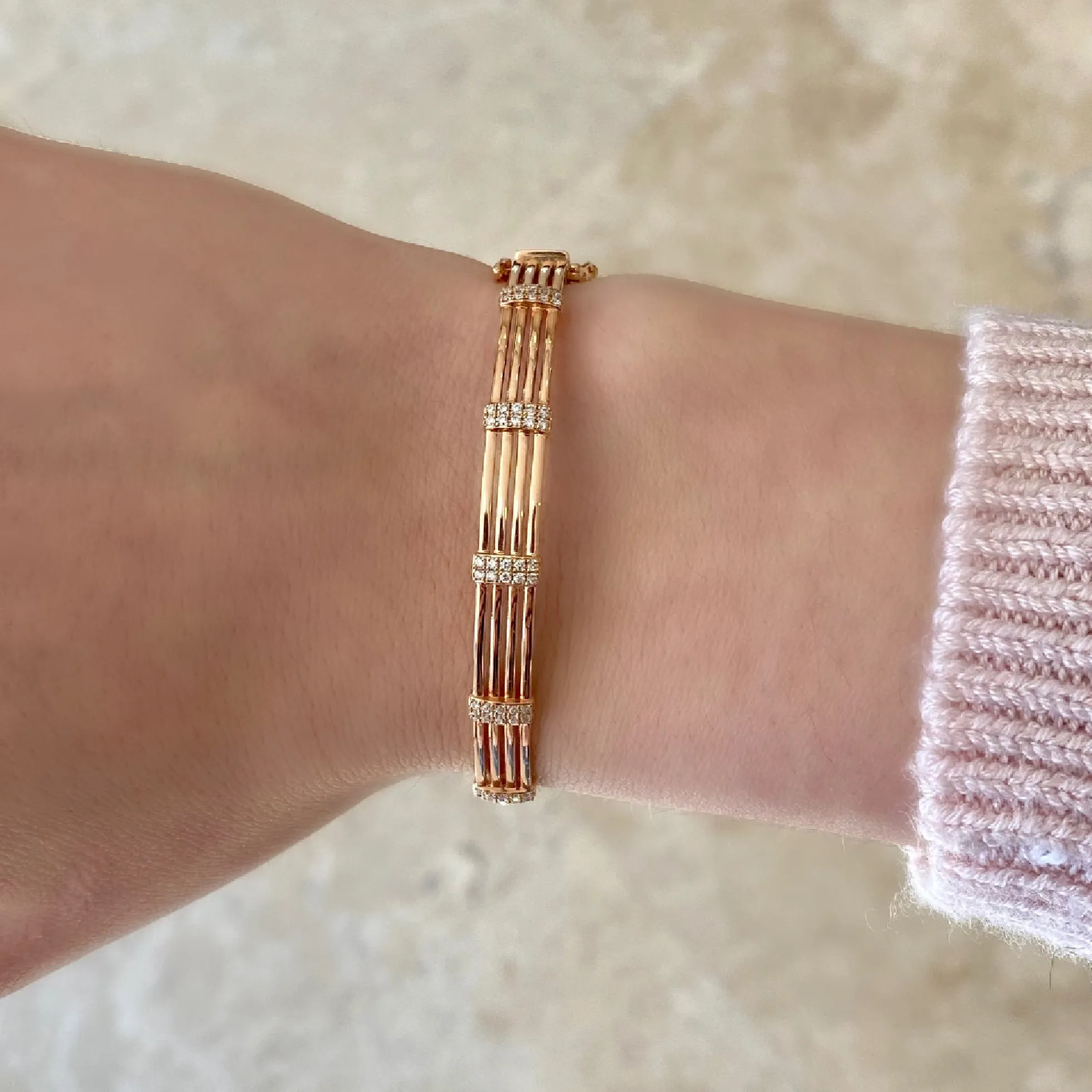 Diamond Multilayer Bangle Bracelet