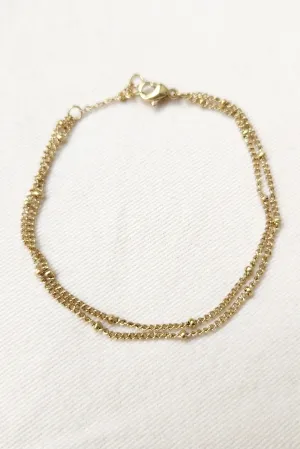 Double Layer Dot Bead Bracelet - Gold