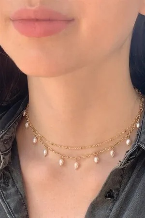 Drop By Dainty Pearl Necklace