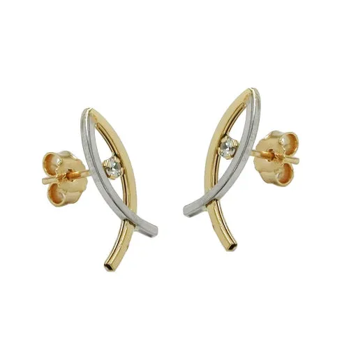 earrings fish symbol 9k gold