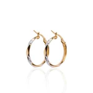 Elegant  2-Tone Gold Earrings 18mm