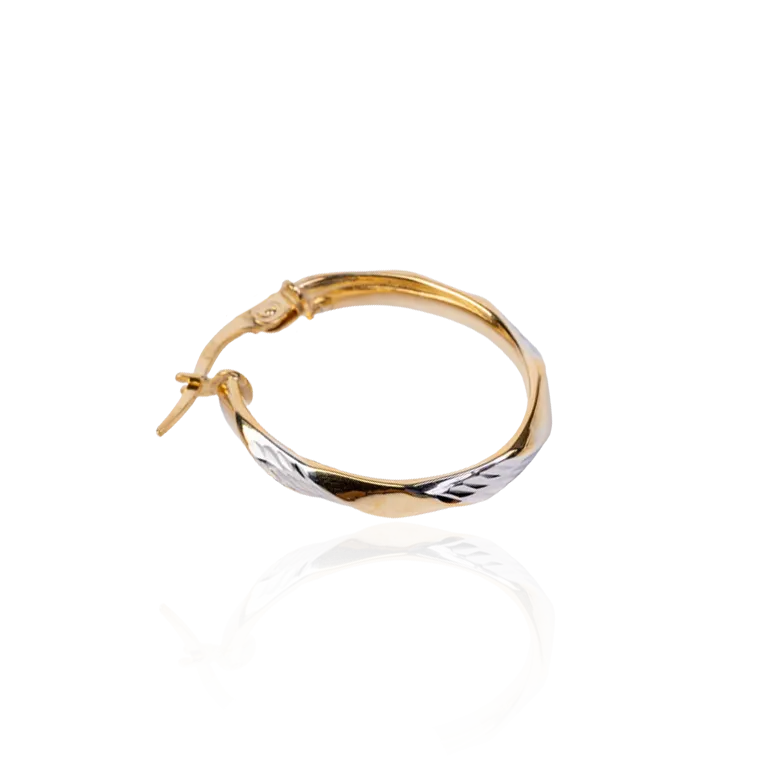 Elegant  2-Tone Gold Earrings 18mm
