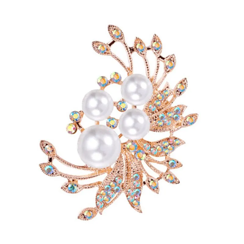 Elegant Art Simulated Pearl Flower Brooch Pin Accessories