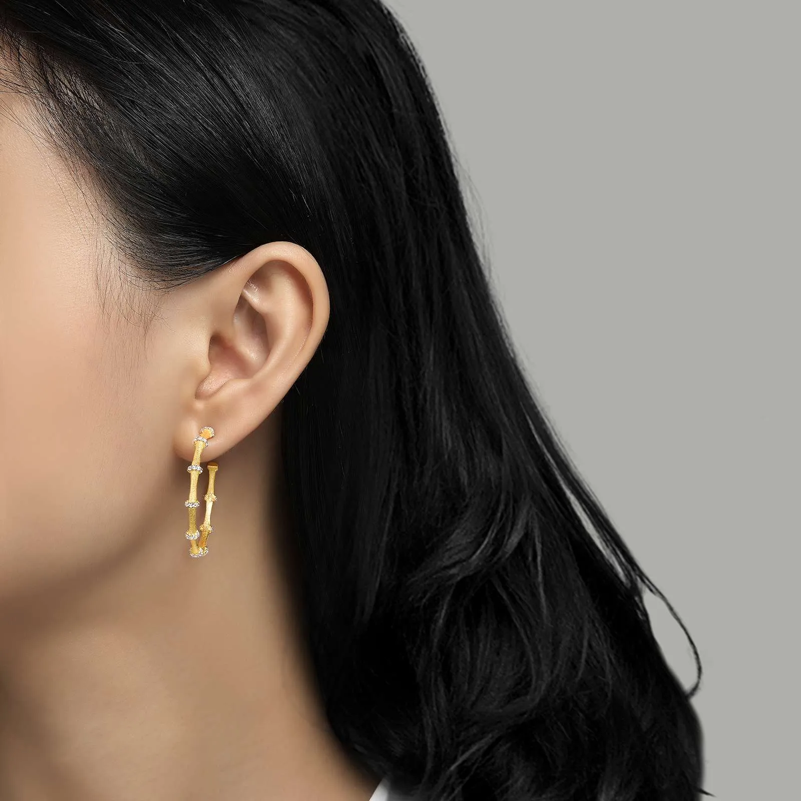 Elegant Bamboo Hoop Earrings
