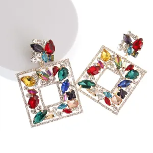 Elegant  Crystal Square Earrings